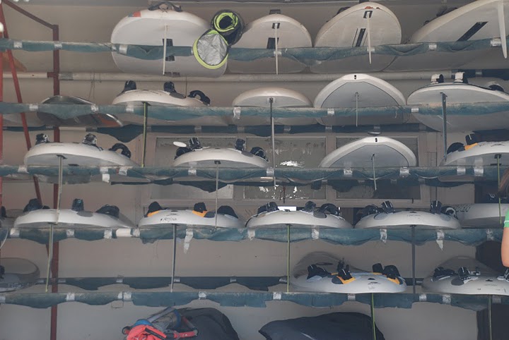 Sailboards stored at the National Olympics